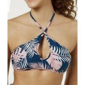 NWT Hula Honey Halter Bikini Top Size Small Juniors Key Hole Opening High Neck